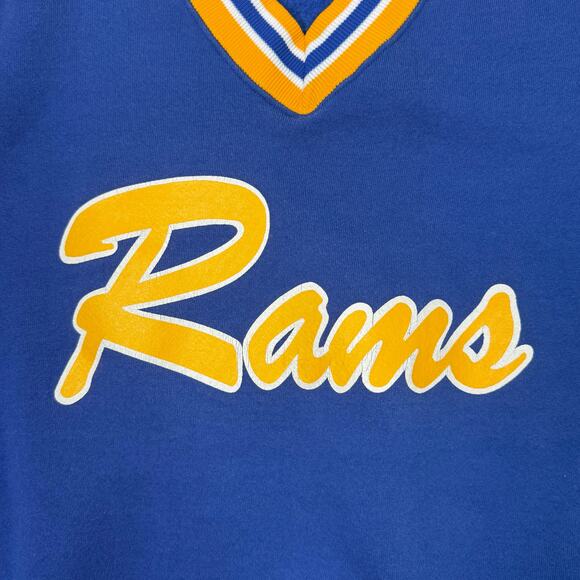 Vintage Russell Athletic Rams Sweatshirt Men’s XXL Blue Yellow Football - Picture 4 of 7